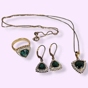 V. Ross-Simons 925 Green Spinel Technibond Parure